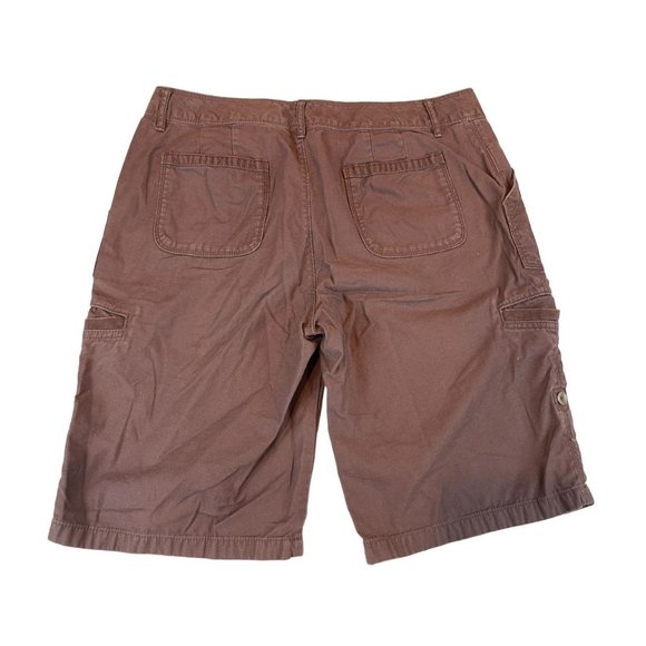 Eddie Bauer Mens Shorts Cargo Trunk Mid Rise 100% Cotton Outdoor Maroon Size 10 - Picture 2 of 9